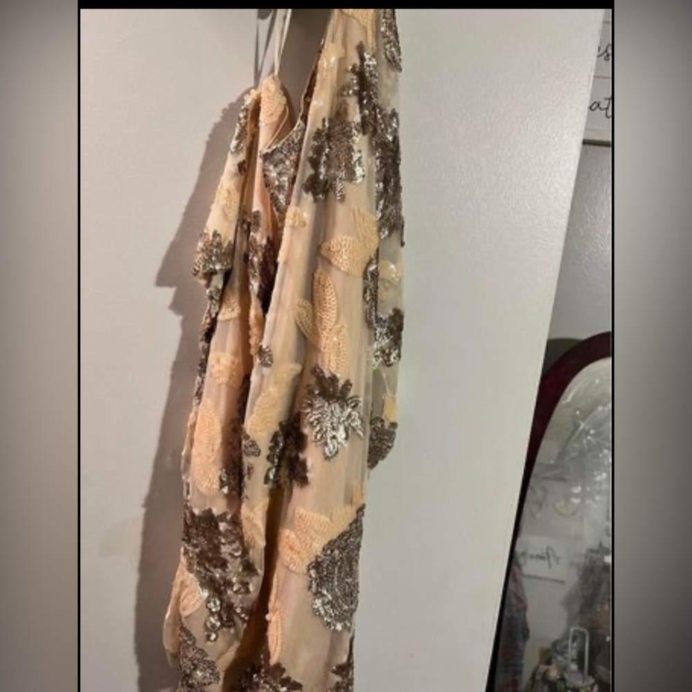 Cream sequin party dress